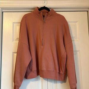 Abercrombie & Fitch Pink Half-Zip Pullover